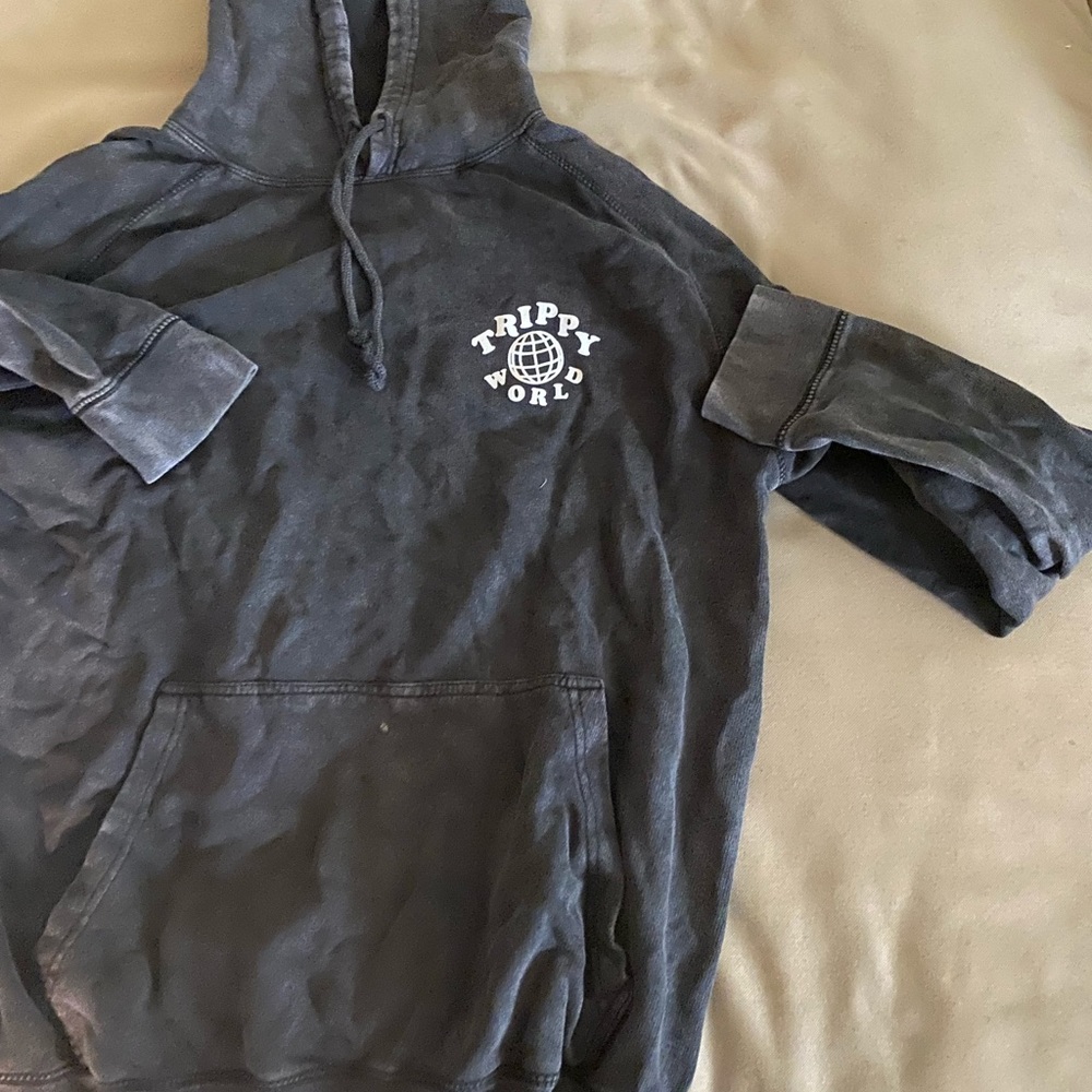 Trippy world black hoodie